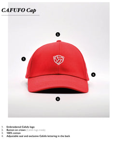 Cap with embroidered Cafufo logo "Red and white"